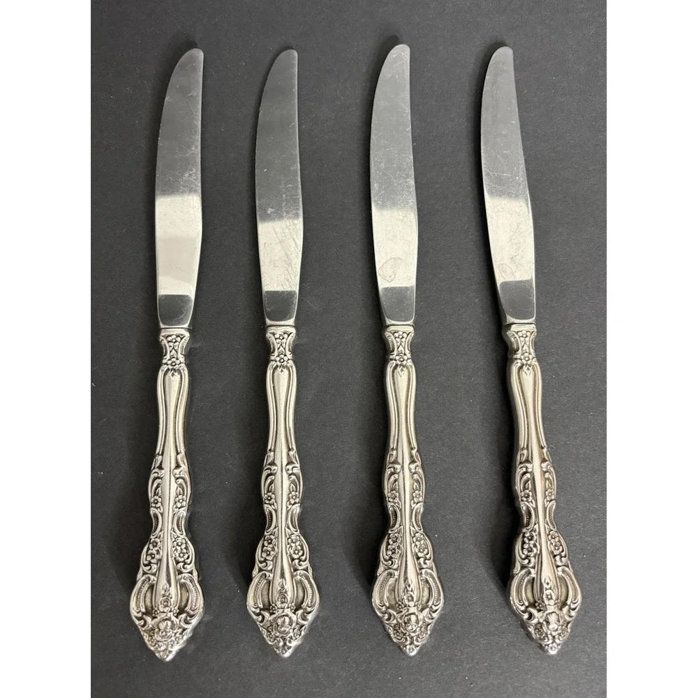4 Oneida Michelangelo Hollow Dinner Knives Stainless Flatware 9